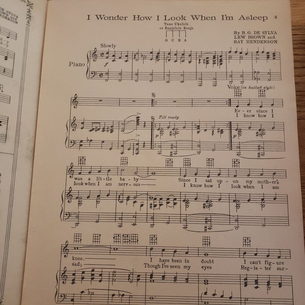 I Wonder How I Look When I'm Asleep By De Sylva & Henderson 1927 Sheet Music - Picture 2 of 3